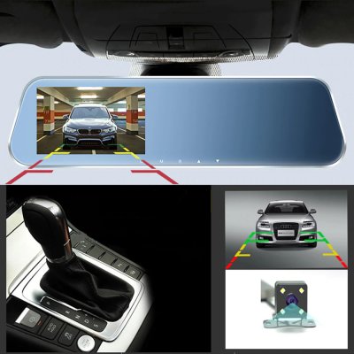 Видеорегистратор-зеркало автомобильный 1080p с экраном 4,3 дюйма, 2 камеры, 170 градусов-2