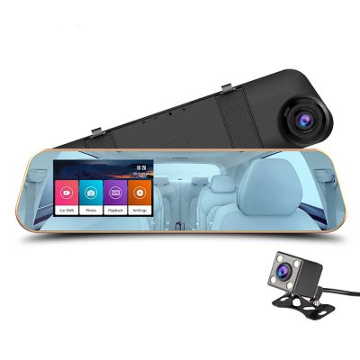 Видеорегистратор-зеркало автомобильный 1080p с экраном 4,3 дюйма, 2 камеры, 170 градусов-1