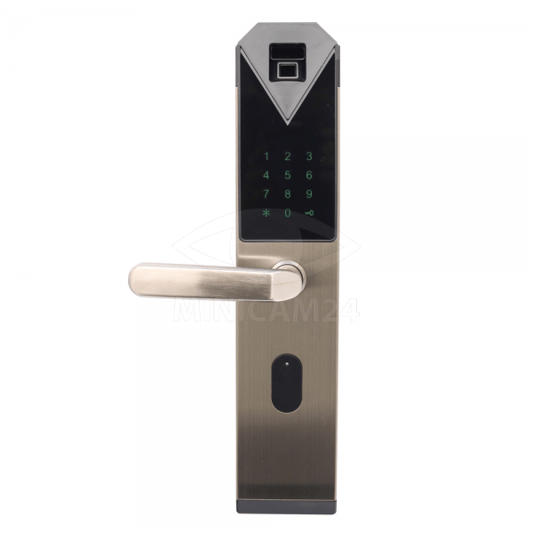 Врезной биометрический электронный замок S5 (серебряный) с функцией открытия по голосу - 2