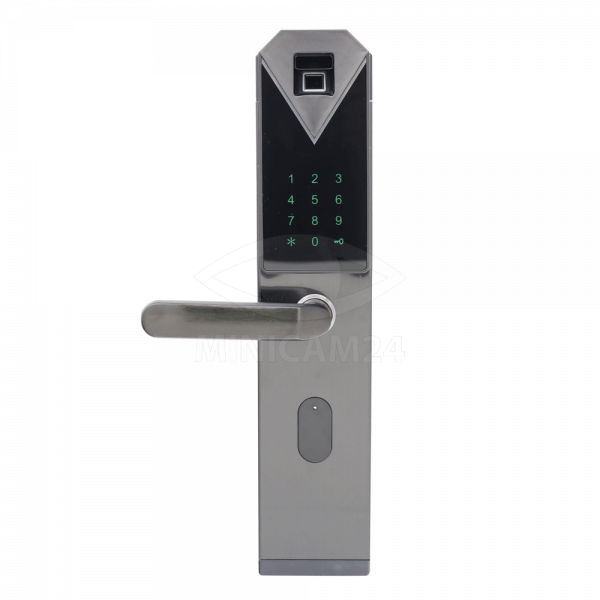 Врезной биометрический электронный замок S5 (чёрный) с функцией открытия по голосу - 2
